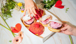 Valentine's donuts at Round